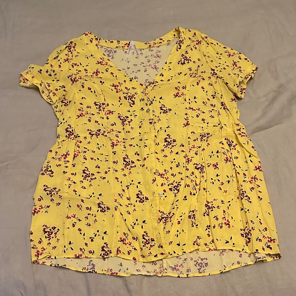 Seraphine Maternity Floral Yellow Top